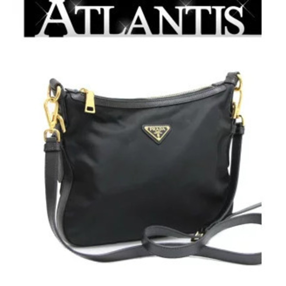 Prada Triangle Logo Shoulder Bag Black